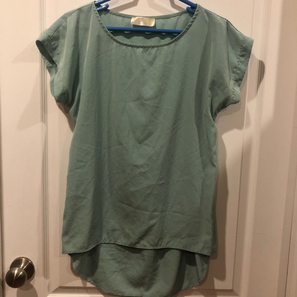 Paisley Ivy Sea Foam Green High Low Tunic Shirt - Picture 2 of 6